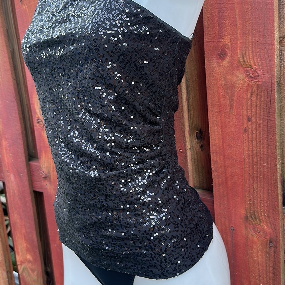 Cache Women’s One Shoulder Sequins Swift Top Size… - image 4